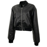 Leather Jackets Short Coat Tight Waist Y2k Streetwear Casual Jacket Zipper Outerwear