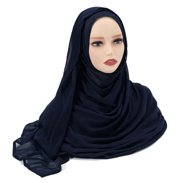 Muslim Hijabs Plain Shawls Soft Viscose Rayon Headscarf Islamic Turban