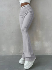 Slim Casual Ladies Flared Trousers Fashion New Solid Colour Trousers