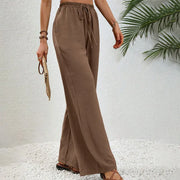 Basic Straight Casual Slim Striped Pants Lady Sexy Solid Simple Versatile Trousers