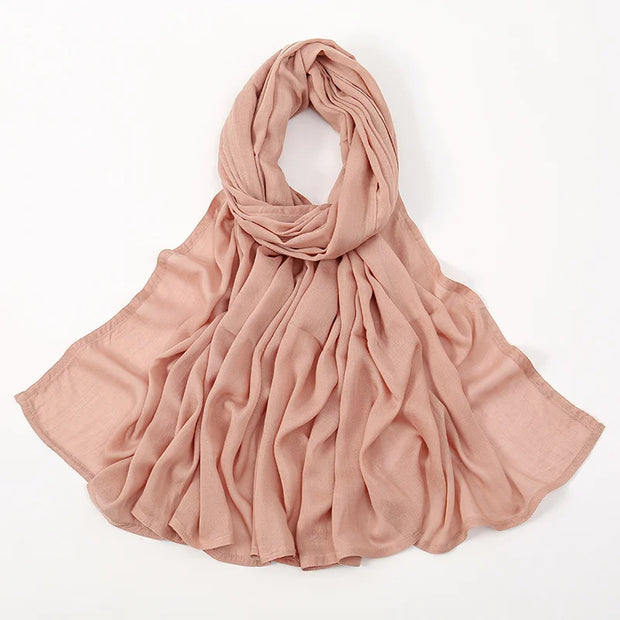 Muslim Hijabs Plain Shawls Soft Viscose Rayon Headscarf Islamic Turban