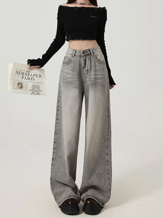 Aesthetic Streetwear Oversize Denim Trousers Y2k Wide Jean Pants