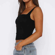 Solid Sexy Backless Streetwear Casual Slim Sleeveless Camisole