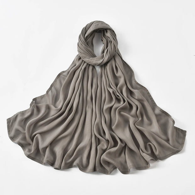 Muslim Hijabs Plain Shawls Soft Viscose Rayon Headscarf Islamic Turban