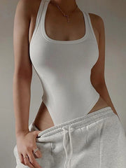 Sleeveless Knit Bodysuit Hot Summer Sexy Bodycon Off Shoulder Halter Tops