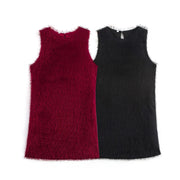 Winter European Temperament Tassel Decoration Sleeveless Dress