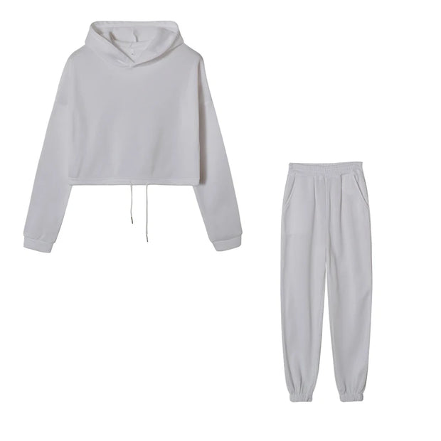 Fashion Trend Women's, Long-sleeved Sports Casual Suit Waist Two-piece Set