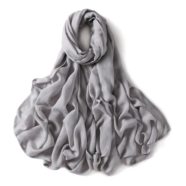 Solid Hijab Scarf Lady High Quality Wraps and Headband Islamic Turban