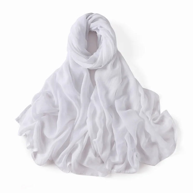 Solid Hijab Scarf Lady High Quality Wraps and Headband Islamic Turban
