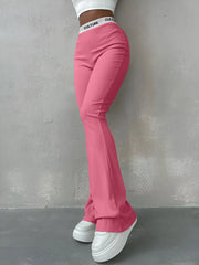 Slim Casual Ladies Flared Trousers Fashion New Solid Colour Trousers