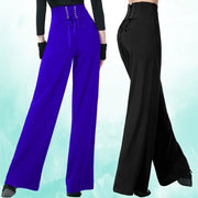 Wide-Leg Pants Ladies High Waist Casual Loose Chiffon Trousers