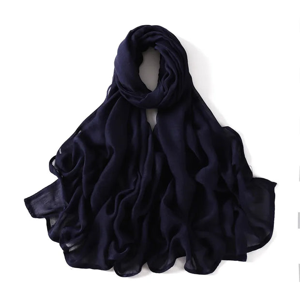 Solid Hijab Scarf Lady High Quality Wraps and Headband Islamic Turban