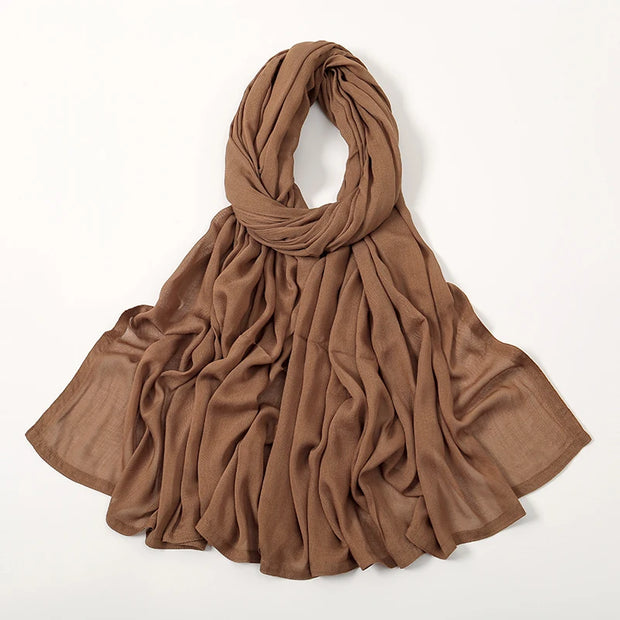 Muslim Hijabs Plain Shawls Soft Viscose Rayon Headscarf Islamic Turban