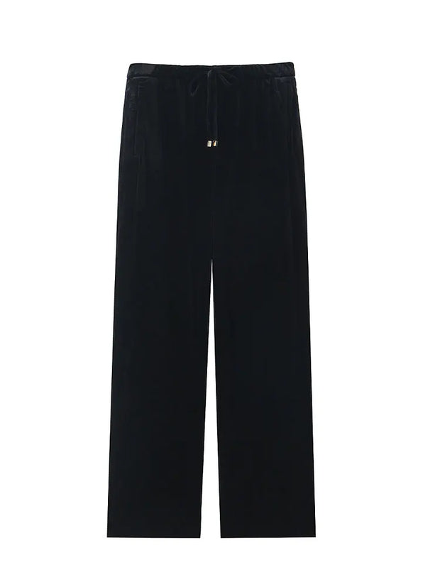 Trend Loose Drawstring Long Pants Woman Vintage Female Wide Leg Pant