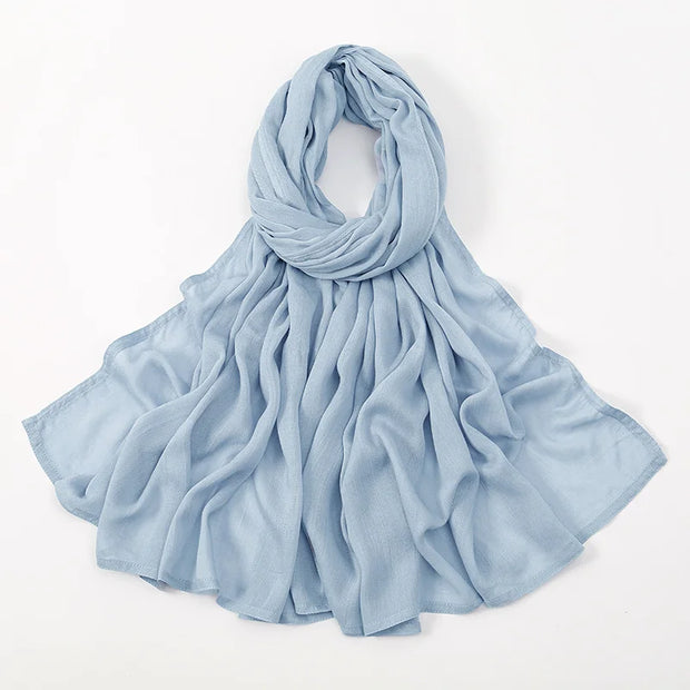 Muslim Hijabs Plain Shawls Soft Viscose Rayon Headscarf Islamic Turban