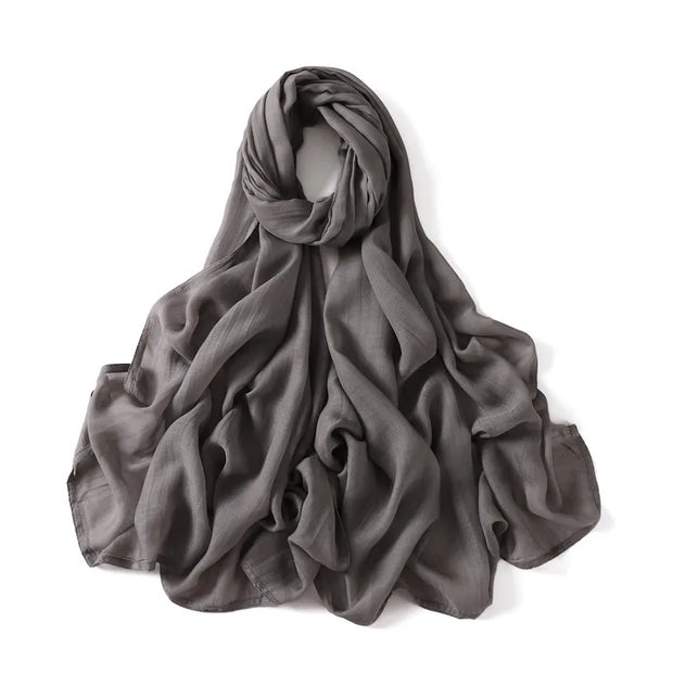 Solid Hijab Scarf Lady High Quality Wraps and Headband Islamic Turban