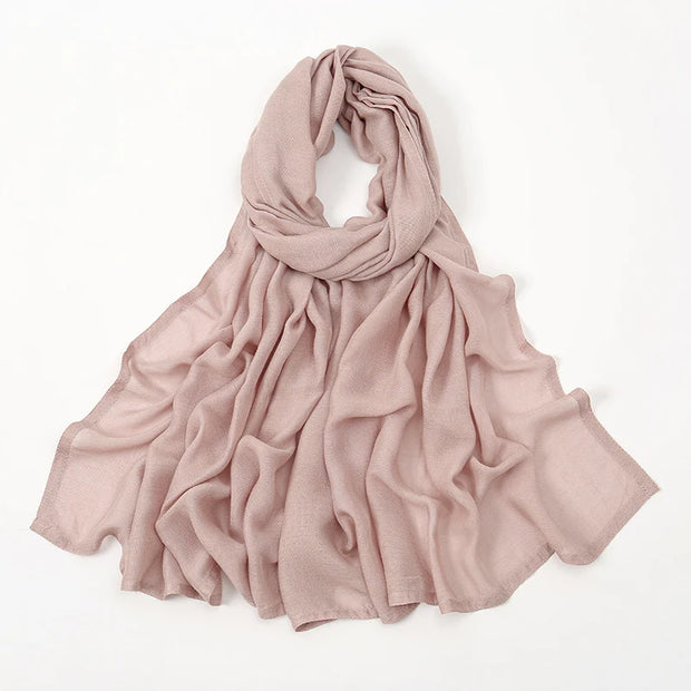 Muslim Hijabs Plain Shawls Soft Viscose Rayon Headscarf Islamic Turban