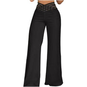 Daily Classic Solid Causal High Waist Wide Leg Pants