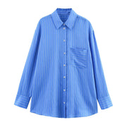 Long Sleeve Single-breasted Slim Shirt+High Waist Drawstring Loose Long Pants