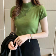 Tops Blouse Women Turtleneck Knitted Blouse Shirt Women Tops Blouses