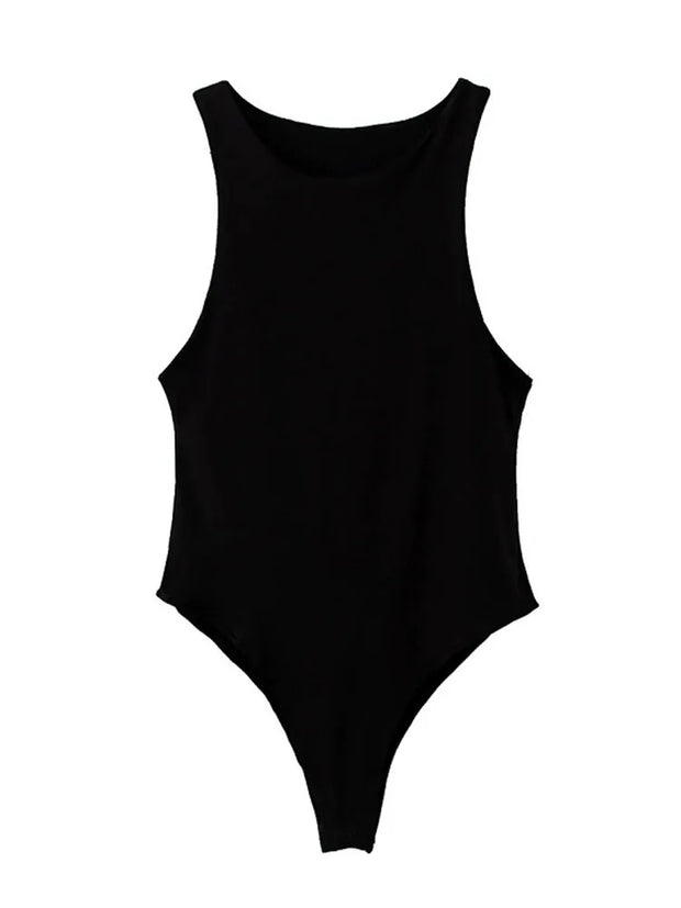Solid sexy bodycon women bodysuits female 4 color green slim casual