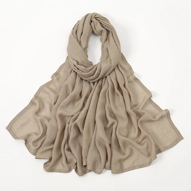 Muslim Hijabs Plain Shawls Soft Viscose Rayon Headscarf Islamic Turban