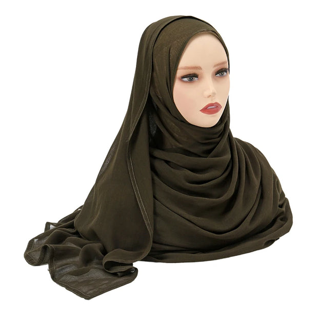 Muslim Hijabs Plain Shawls Soft Viscose Rayon Headscarf Islamic Turban