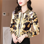 Blouses Fashion printed Long Sleeve Button-Down