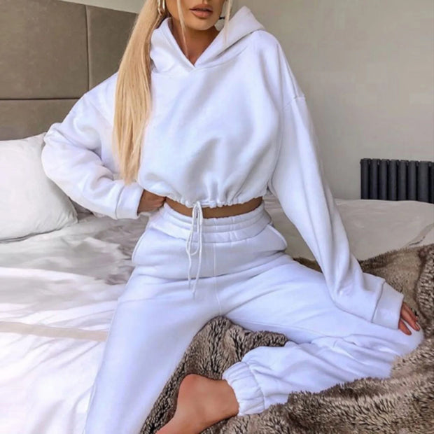 Fashion Trend Women's, Long-sleeved Sports Casual Suit Waist Two-piece Set