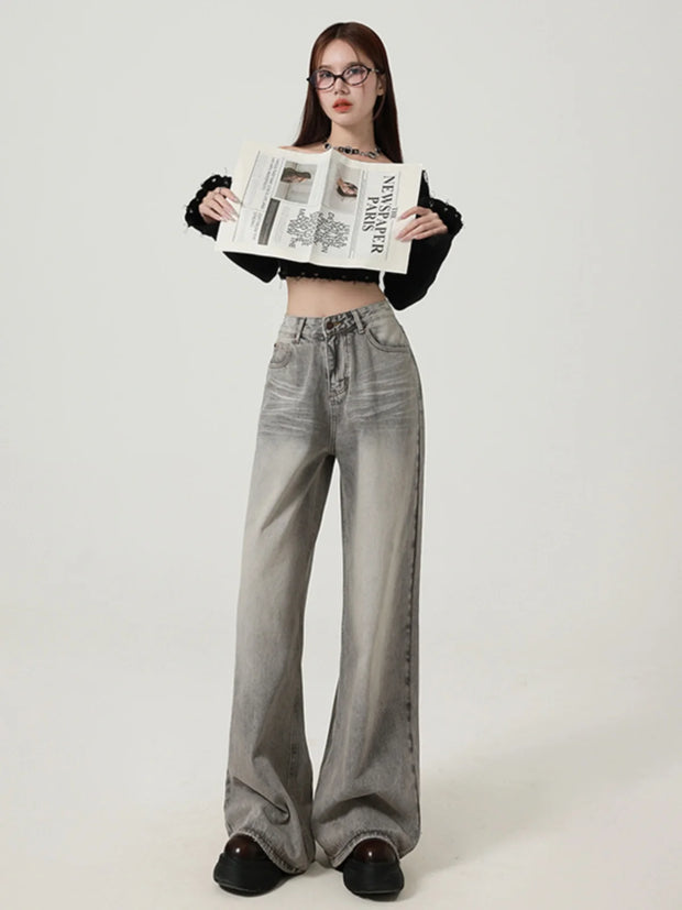 Aesthetic Streetwear Oversize Denim Trousers Y2k Wide Jean Pants