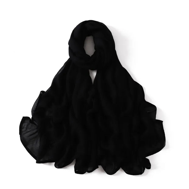 Solid Hijab Scarf Lady High Quality Wraps and Headband Islamic Turban
