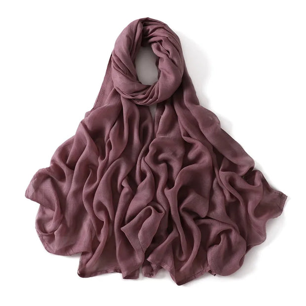 Solid Hijab Scarf Lady High Quality Wraps and Headband Islamic Turban