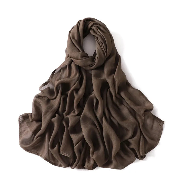 Solid Hijab Scarf Lady High Quality Wraps and Headband Islamic Turban