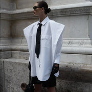 New Elegant Lapel Long Sleeve Shirt Pocket Blusa Top Female Clothing