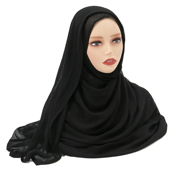 Muslim Hijabs Plain Shawls Soft Viscose Rayon Headscarf Islamic Turban