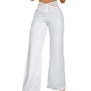 Daily Classic Solid Causal High Waist Wide Leg Pants