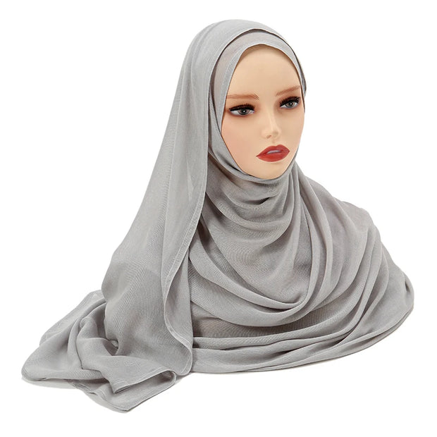 Muslim Hijabs Plain Shawls Soft Viscose Rayon Headscarf Islamic Turban