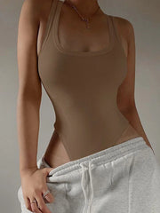 Sleeveless Knit Bodysuit Hot Summer Sexy Bodycon Off Shoulder Halter Tops