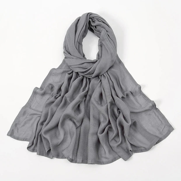 Muslim Hijabs Plain Shawls Soft Viscose Rayon Headscarf Islamic Turban