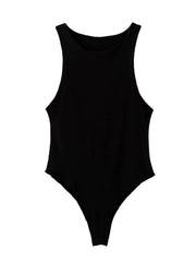 Solid sexy bodycon women bodysuits female 4 color green slim casual