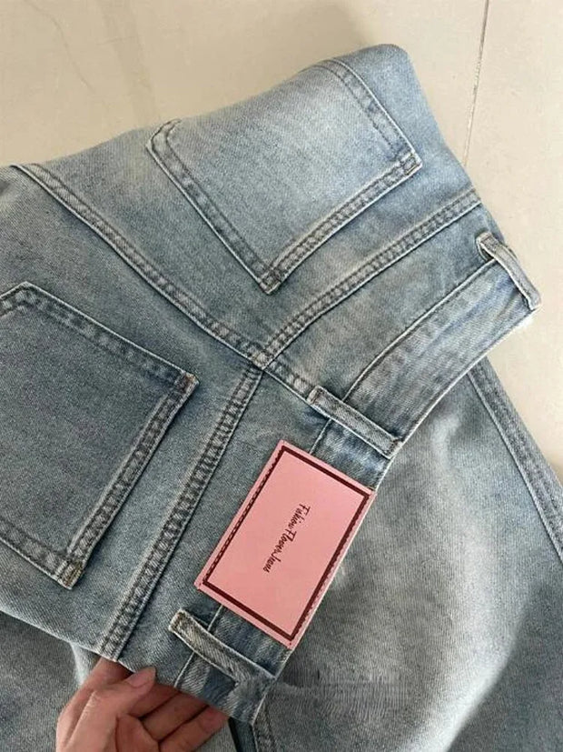 Waist Loose Denim Pants Streetwear Fashion Trashy Long Skater Trousers