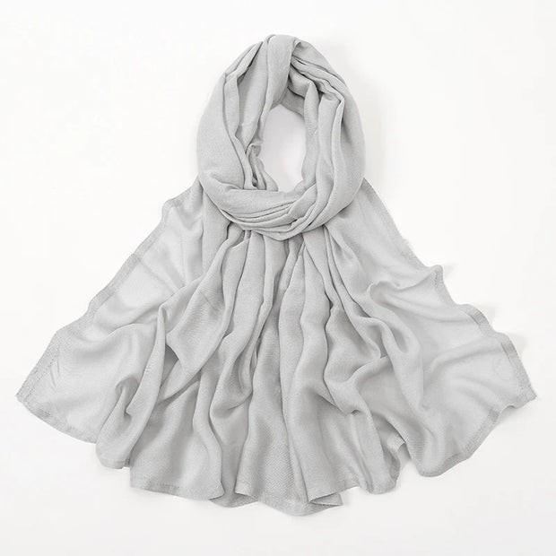 Muslim Hijabs Plain Shawls Soft Viscose Rayon Headscarf Islamic Turban