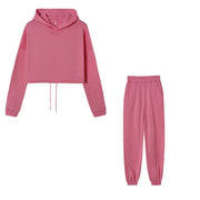Fashion Trend Women's, Long-sleeved Sports Casual Suit Waist Two-piece Set