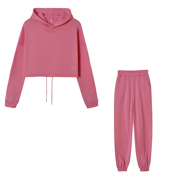 Fashion Trend Women's, Long-sleeved Sports Casual Suit Waist Two-piece Set