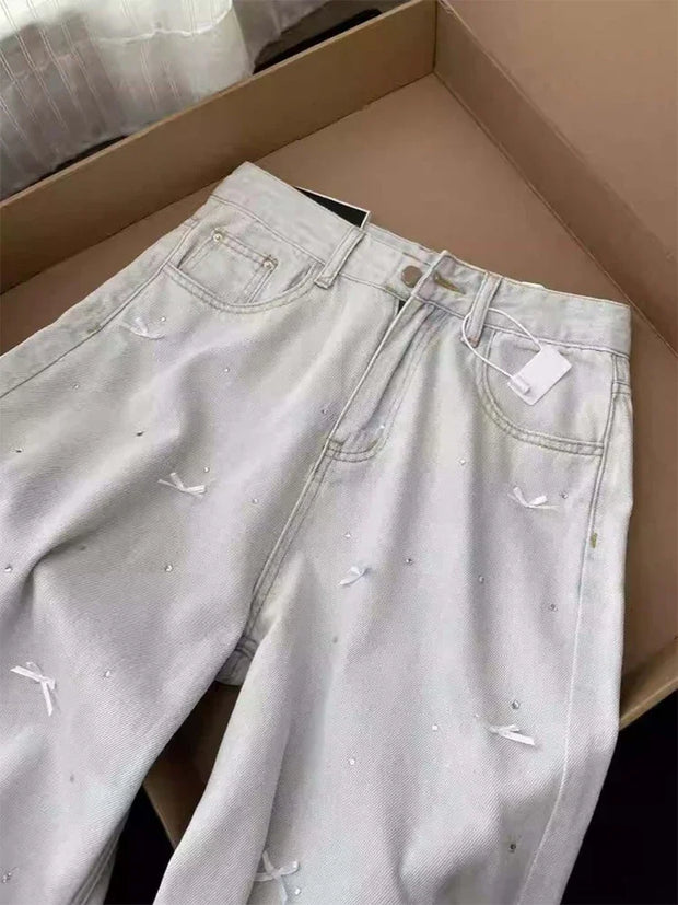 Denim Trousers Y2k Vintage Japanese 2000s Style Jean Pants Trashy Clothes