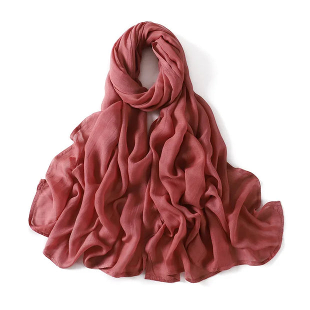 Solid Hijab Scarf Lady High Quality Wraps and Headband Islamic Turban