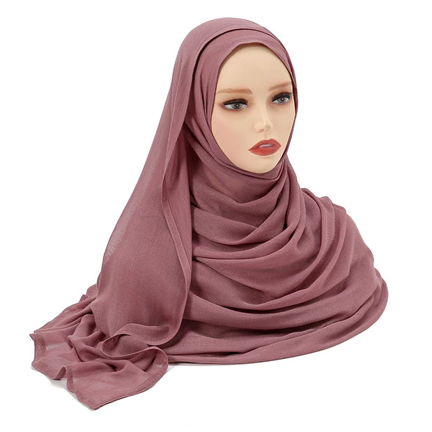 Muslim Hijabs Plain Shawls Soft Viscose Rayon Headscarf Islamic Turban