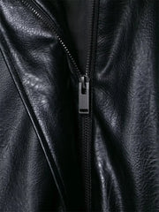 Faux Leather Bomber Jacket Casual Simplicity Stylish Statement