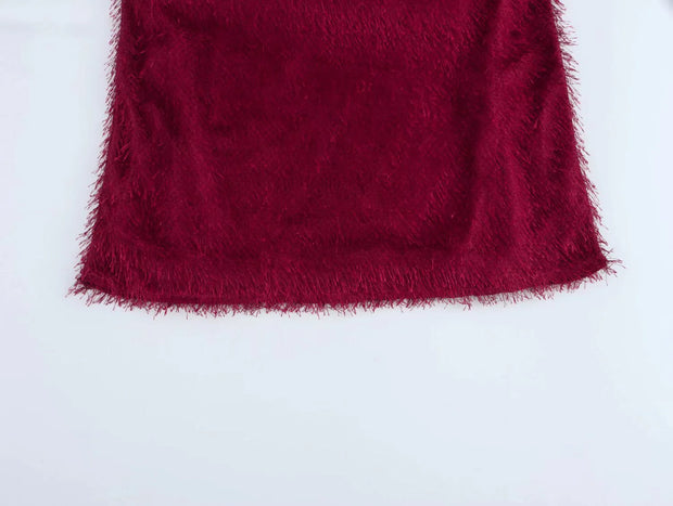 Winter European Temperament Tassel Decoration Sleeveless Dress