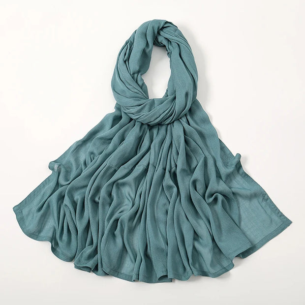 Muslim Hijabs Plain Shawls Soft Viscose Rayon Headscarf Islamic Turban